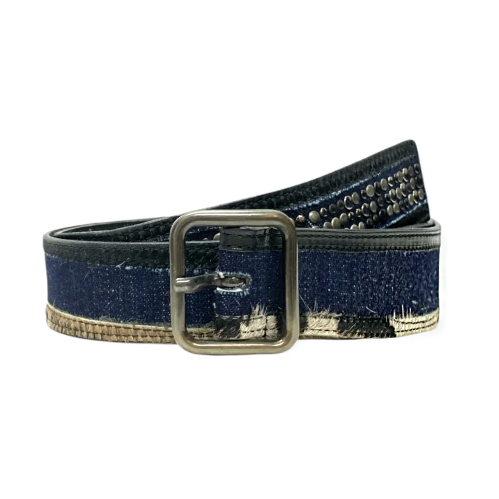 Дамски колан колан Diesel 8001164 16121-20  Meтални капси  Естествена кожа и Denim  110 cm  Тъмносин