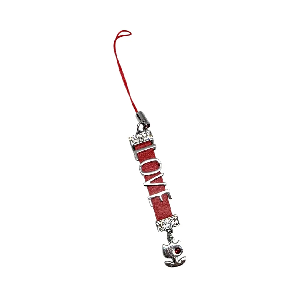 Декоративен phone charm Russ Berrie  93191-4 O  Надпис LOVE  За телефон  чанта  10 см  Сребрист