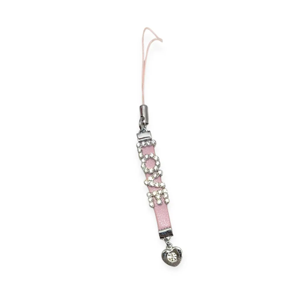 Декоративен phone charm Russ Berrie  93191-5 O  Надпис LOVE  За телефон  чанта  10 см  Розов
