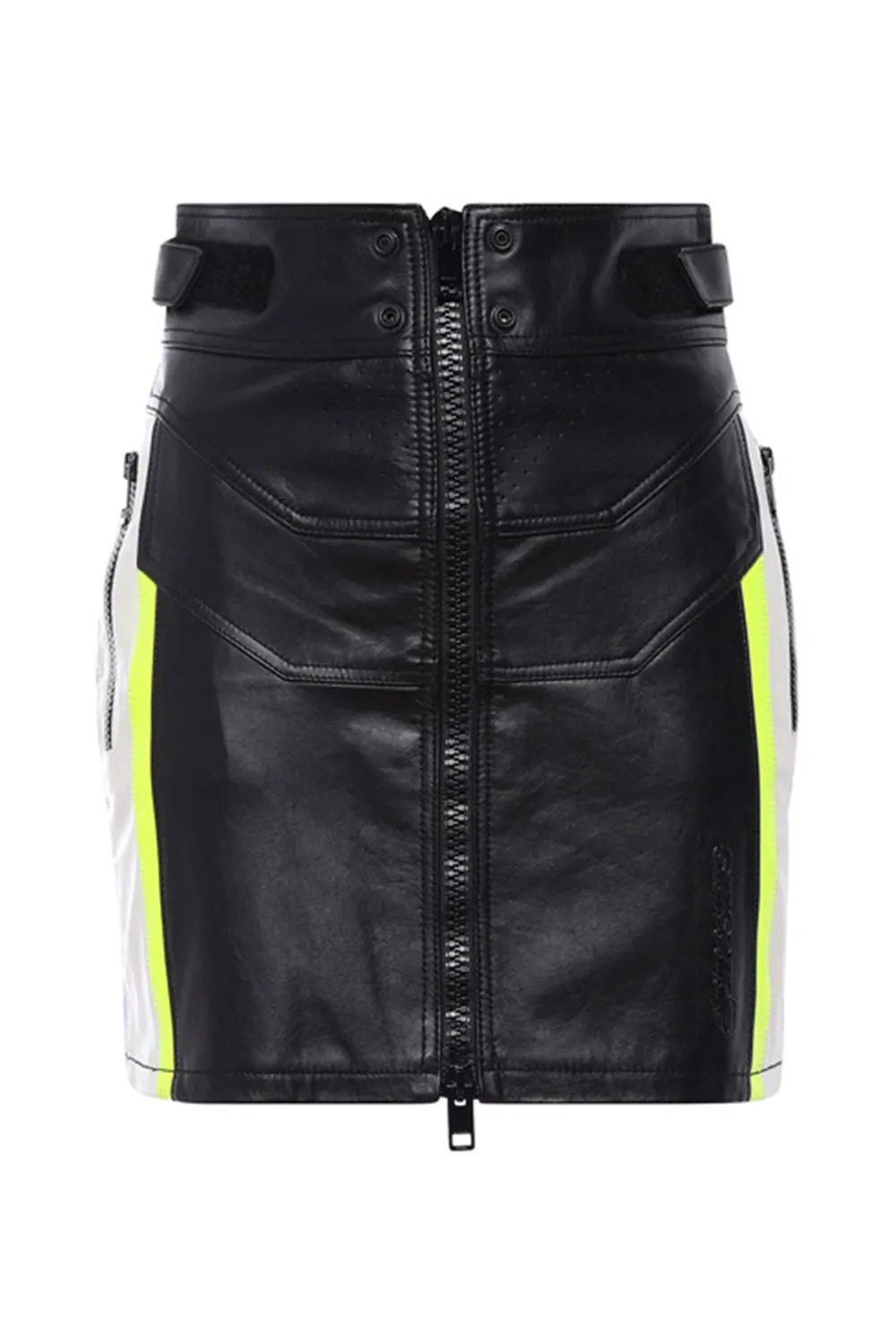 Дамска кожена мото пола Diesel x Alpinestars 2001286 16121-28  Телешка кожа  Цип  W26  Черен