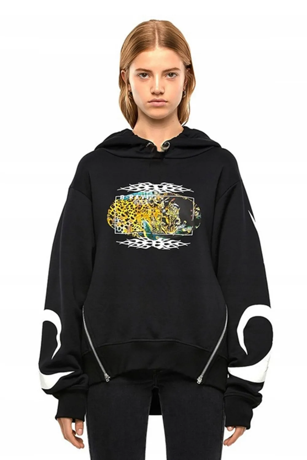 Дамски суитшърт Diesel F-ALBYZI 1001694  Cracked print  Памук  Черен