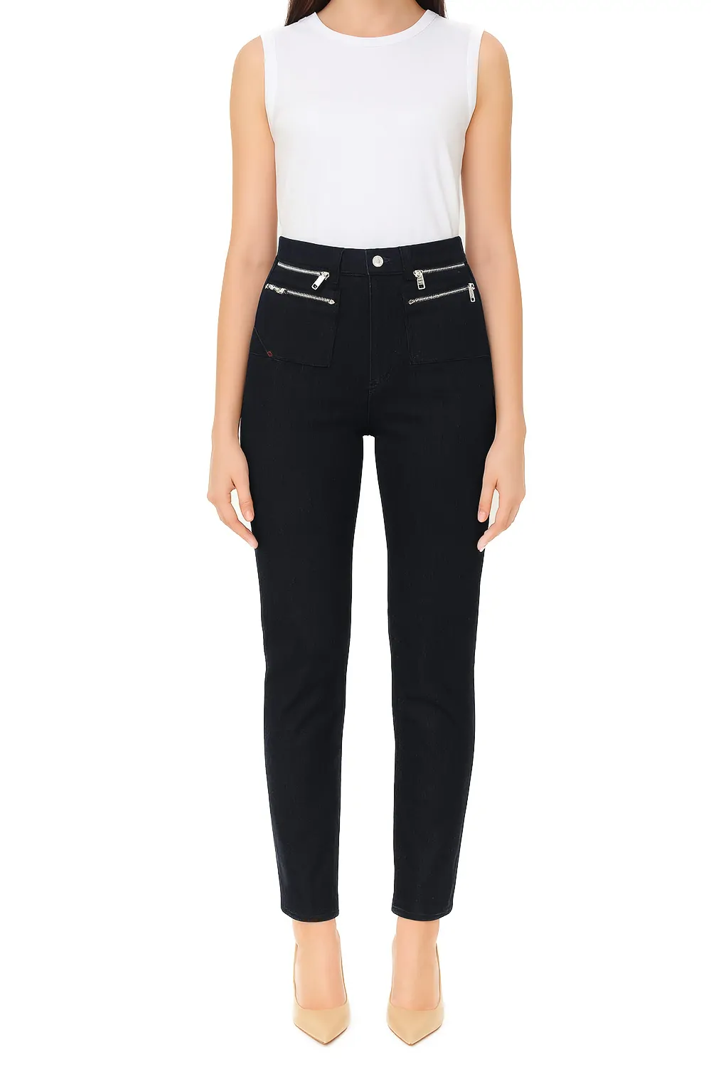 Дамски дънки Diesel 6001349, Skinny fit, High waist, Памук, W26, Черен, 16121-42