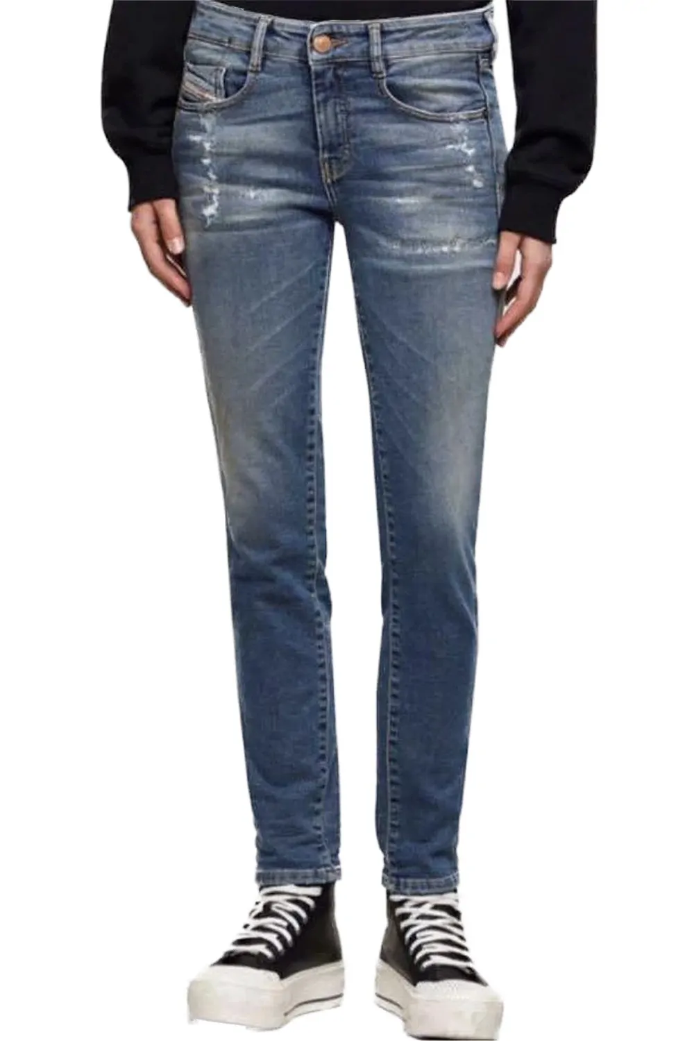 Дамски дънки Diesel D-Ollies Jogg Denim Slim Fit 4235127  Памук  W26  Светлосин  16121-42