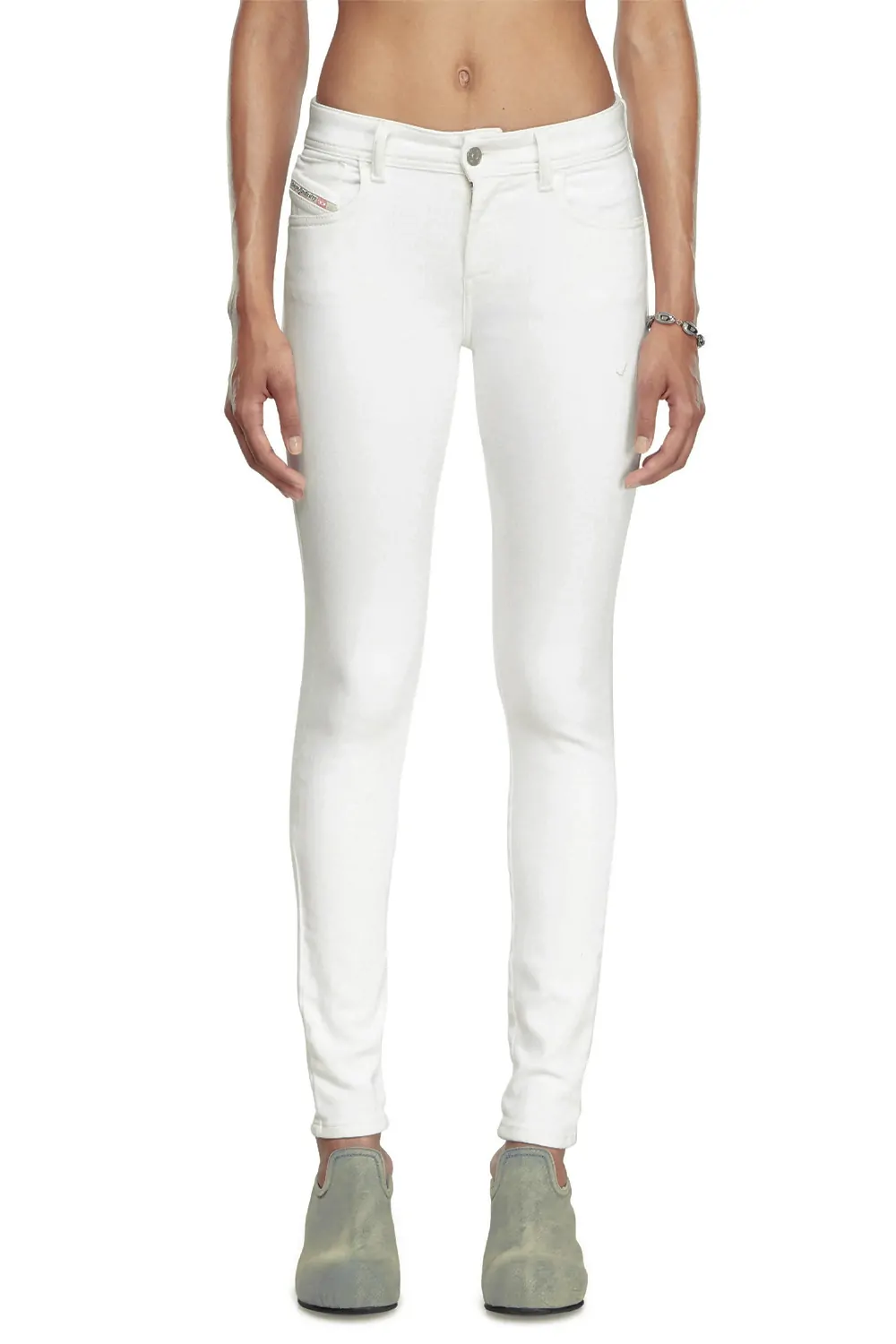Дамски дънки Diesel Skinzee Super Slim-Skinny 2001385  Памук  W27  Бял  16121-42