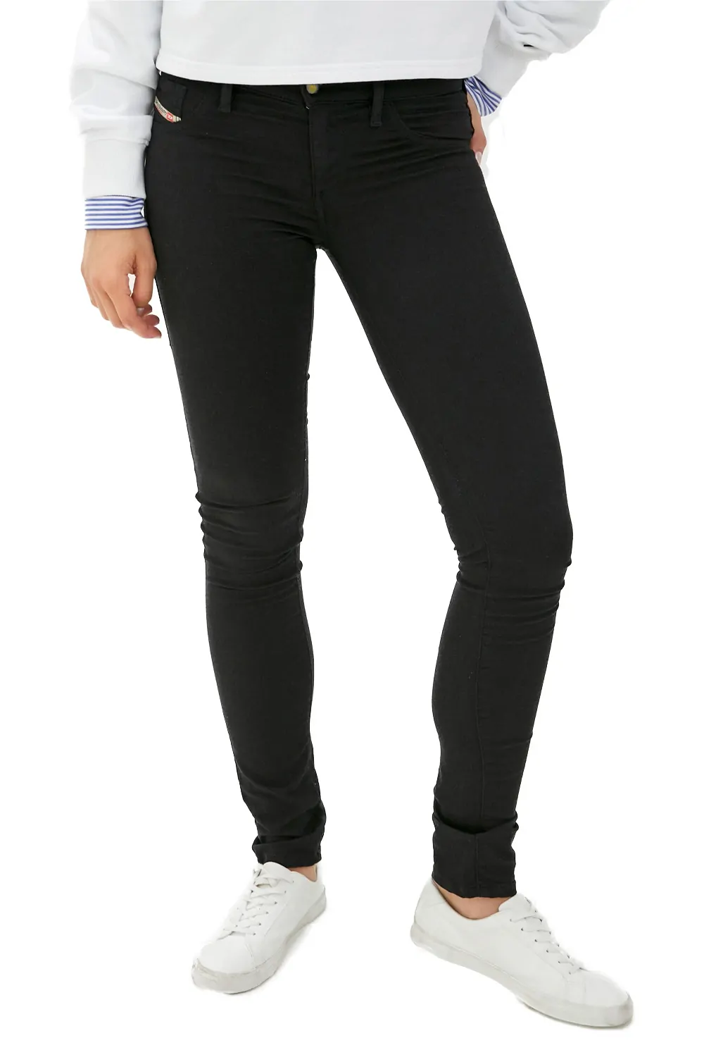 Дамски дънки Diesel Slandy Mid Waist Skinny 2001273  Памук  W26  Черен  16121-42