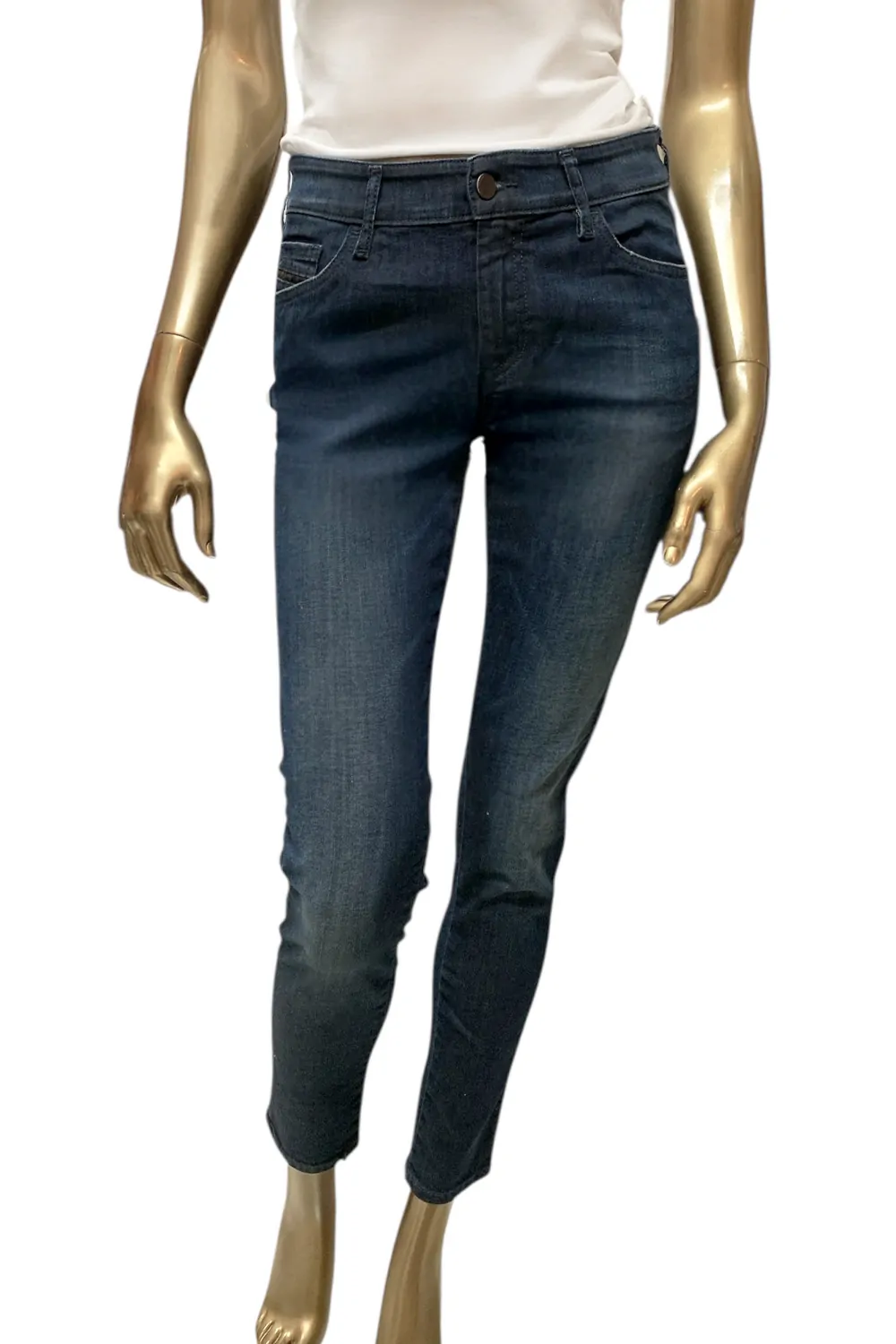 Дамски дънки Diesel Slim Fit 4235119 16121-38  Средна талия  Памук  Тъмносин