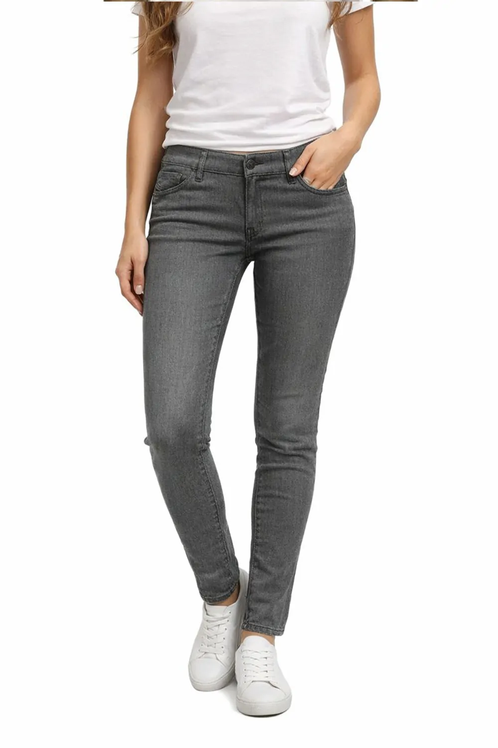 Дамски панталон Diesel Slandy 8001591  Slim Fit  Памук  W26  Сив  16121-42