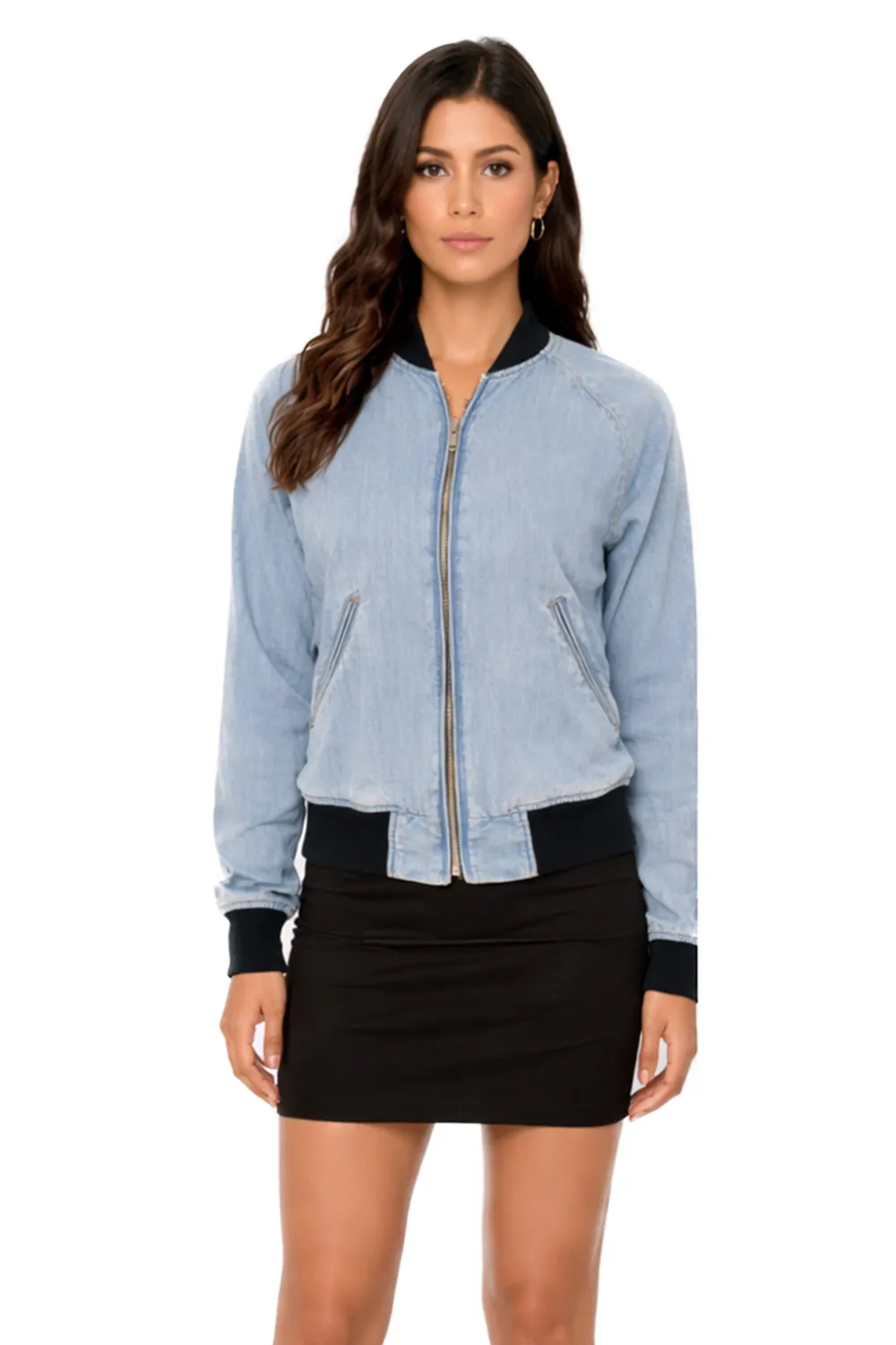 Дамско дънково бомбър яке Diesel 7001408  Bomber fit  Памук  S  Светлосин  16121-41