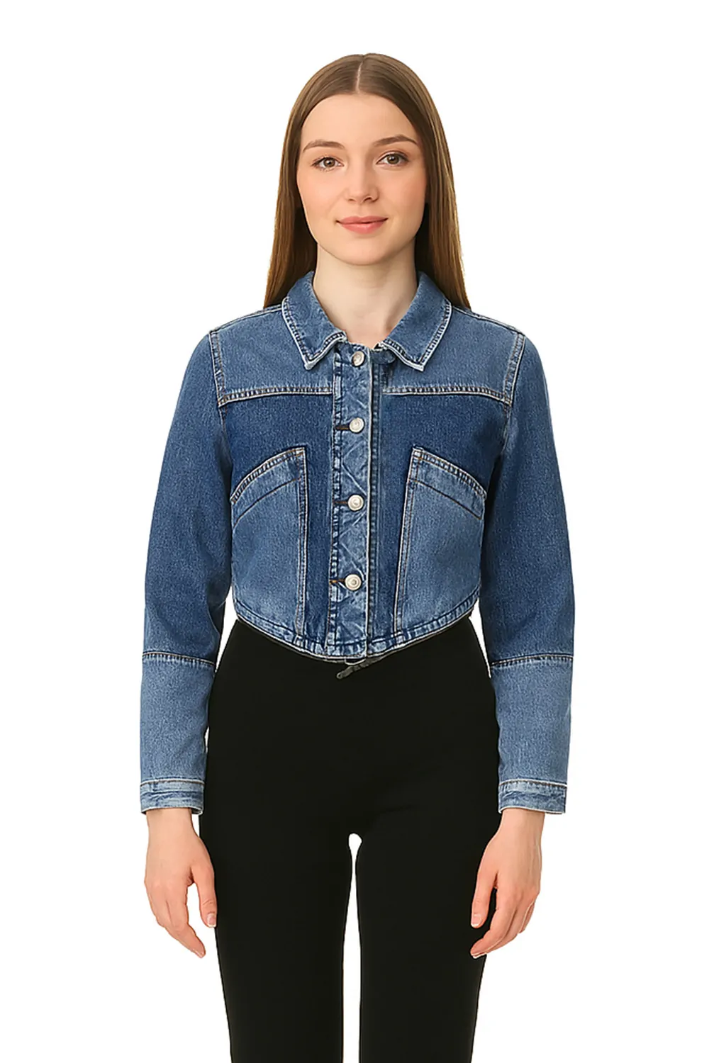 Дамско късо дънково яке Diesel Cropped Fit 7001386  16121-40  Декоративен цип  Памук  XS  Син