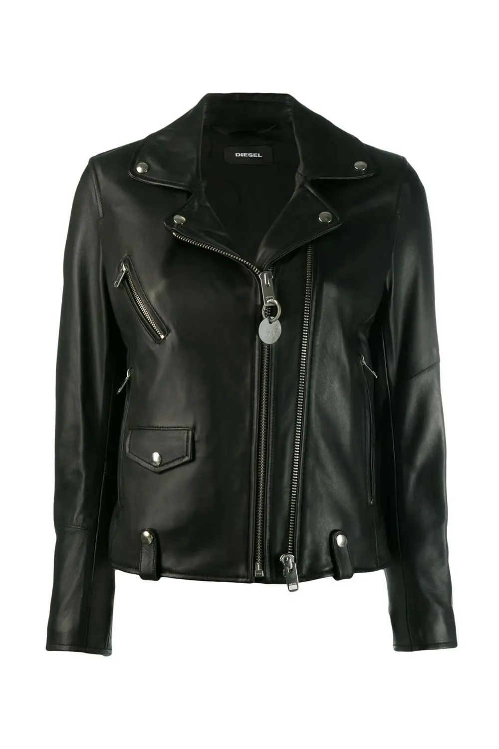 Дамско кожено байкър яке Diesel L-Lyfa 1001547  Slim fit  Aгнешка кожа  S  Черен  16121-41