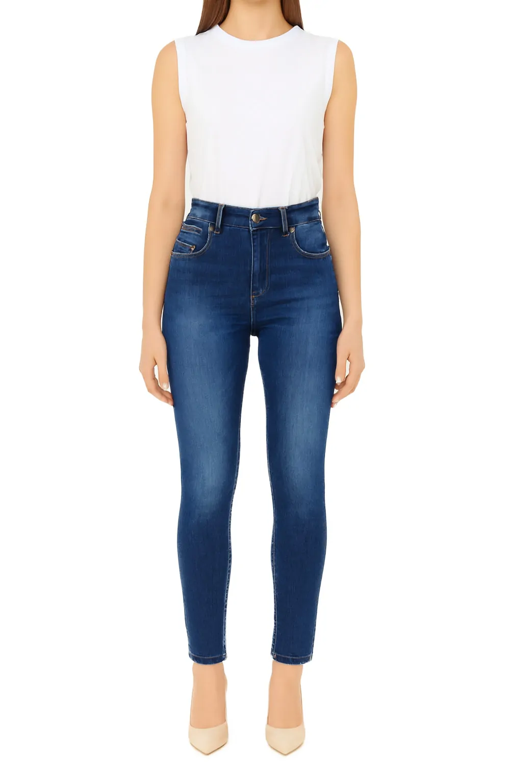 Дамски дънки Diesel 4235123  Skinny Fit  Висока талия  Памук  W24  Син  16121-44