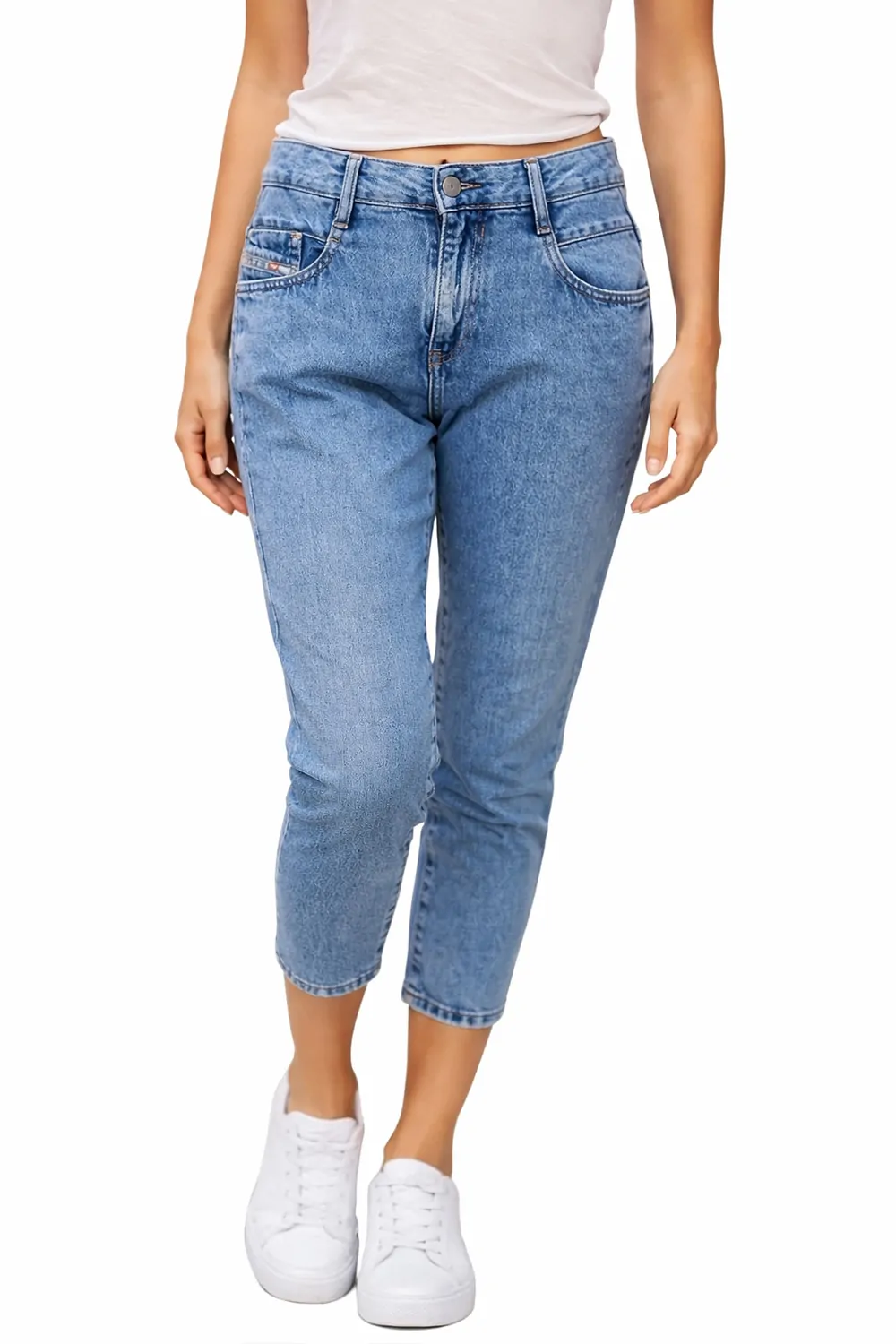 Дамски дънки Diesel Mom Jeans 1231056  Tapered Fit  Памук  W27  Син  16121-44