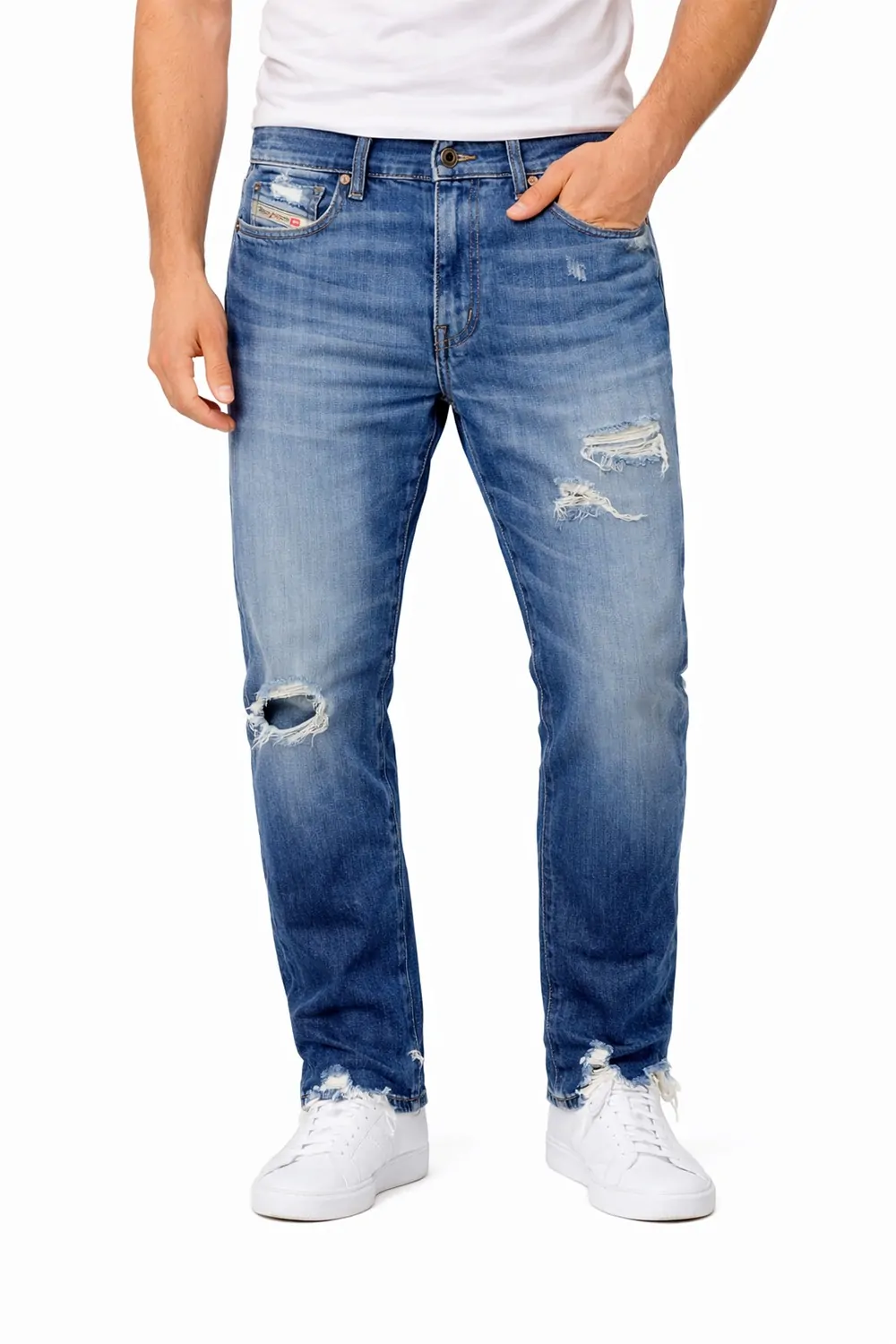 Мъжки дънки Diesel Buster 6001139  Distressed Blue Wash  Raw cut  Памук  W32  Син  16121-44