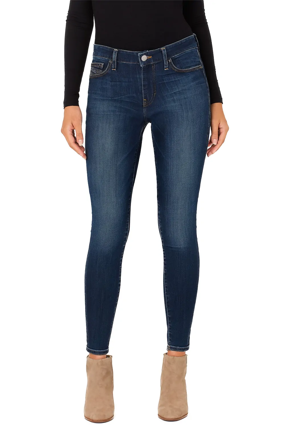 Дамски дънки Diesel 1231070  Slim Fit  Средновисока талия  Памук  W27  Тъмносин  16121-46