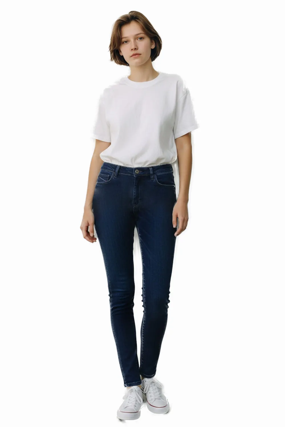 Дамски дънки Diesel  6001306  Slim Fit  Средна талия  Памук  W27  Тъмносин  16121-46