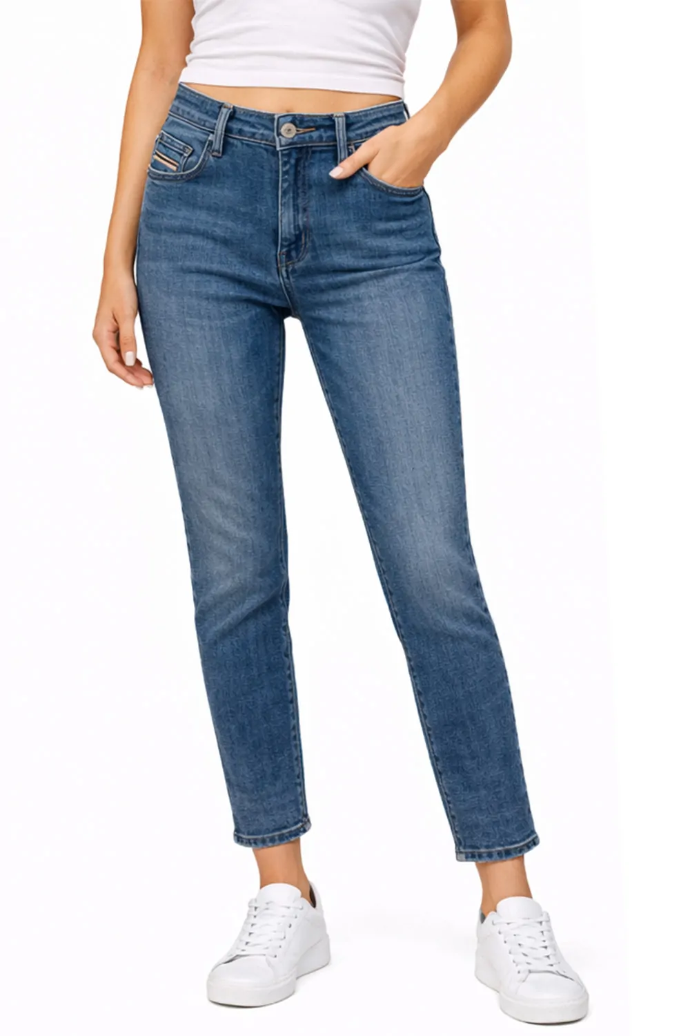 Дамски дънки Diesel Babhil 8001171  Skinny Fit  Distressed ефект  Памук  W26  Син  16121-45