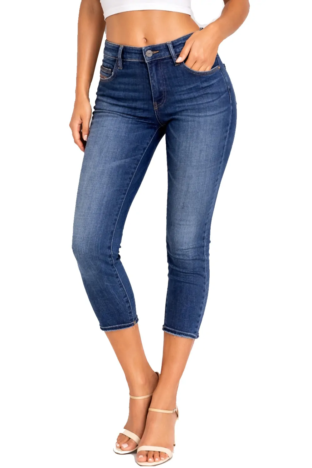 Дамски дънки Diesel Babhil 8001657  Skinny Fit  Distressed ефект  Памук  W27  Тъмносин  16121-45