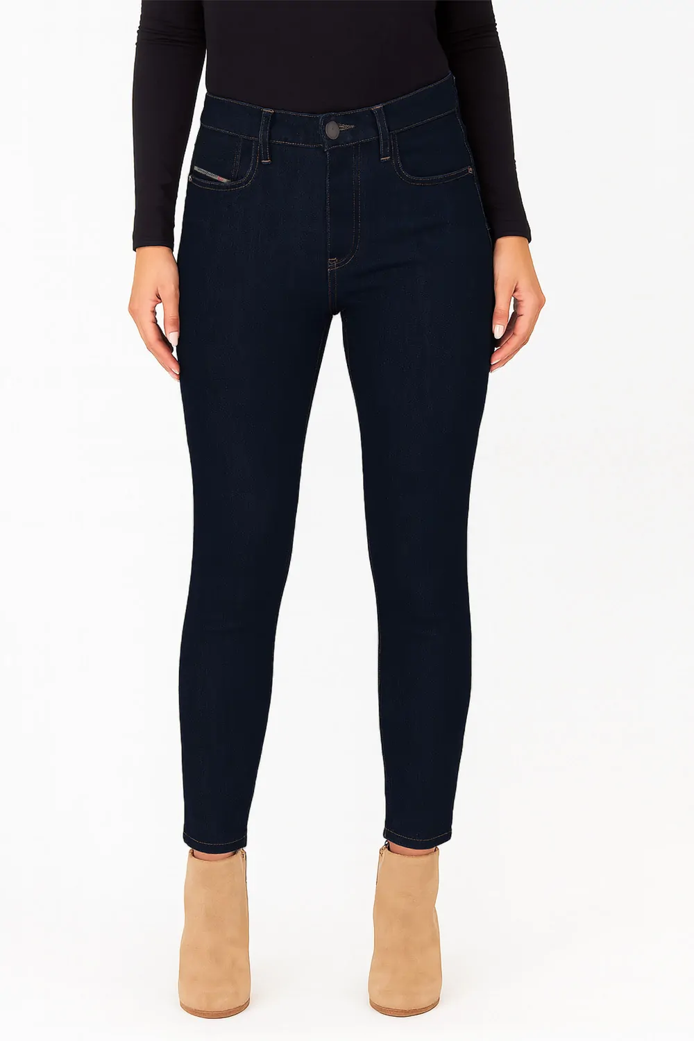 Дамски дънки Diesel 8001620  Skinny Fit  Висока талия  Памук  W26  Тъмносин  16121-50