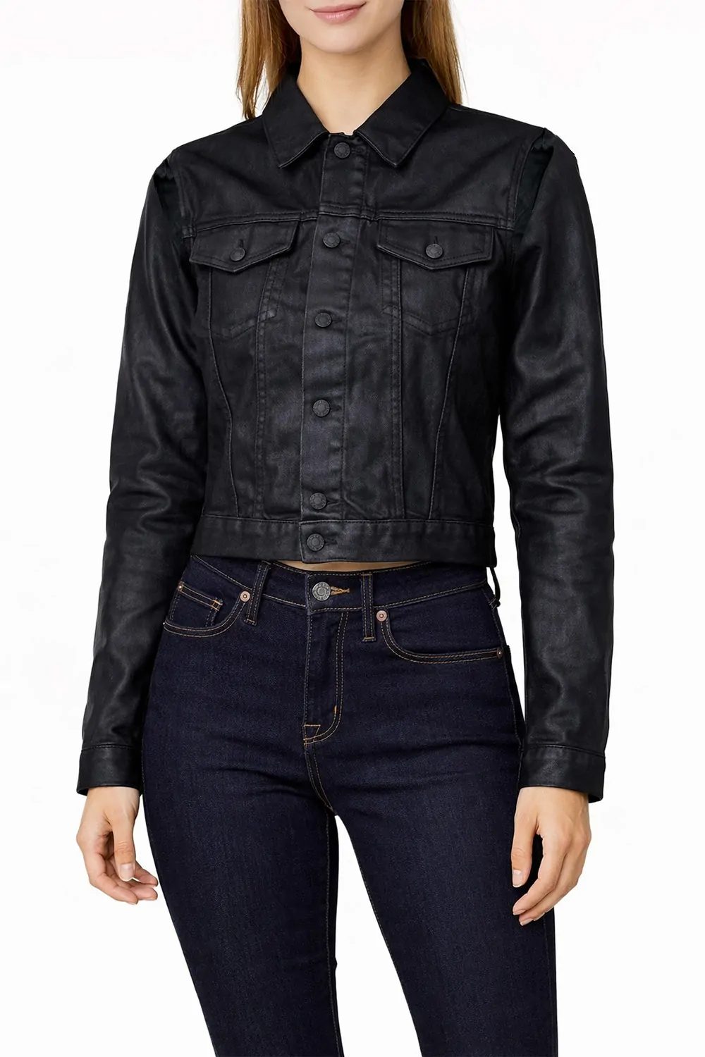 Унисекс яке Diesel 1001507 16121-52  Black Waxed Denim Fringе  Памук  XS  Черен