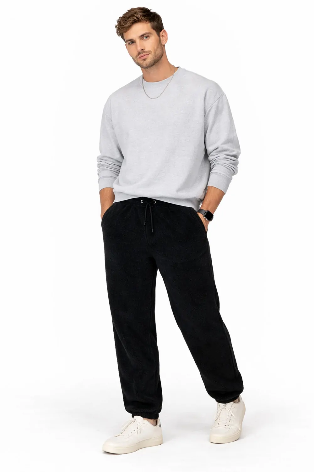 Mъжки поларени панталони Diesel 8001614 16121-54  Polar Fleece Joggers  Памук  W32  Черен