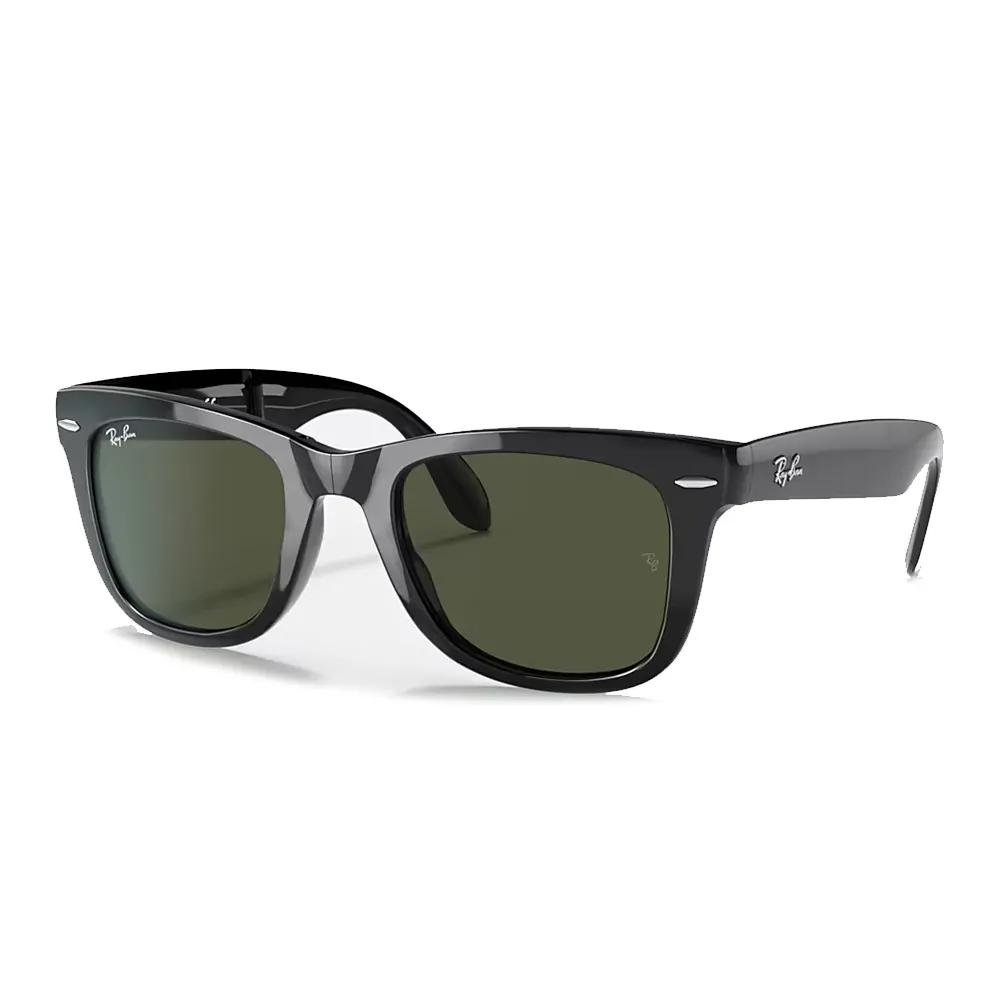Унисекс слънчеви очила Ray-Ban Wayfarer Folding Classic 6515787 90-3  Сгъваеми  G-15 зелени стъкла  50 мм  Черен