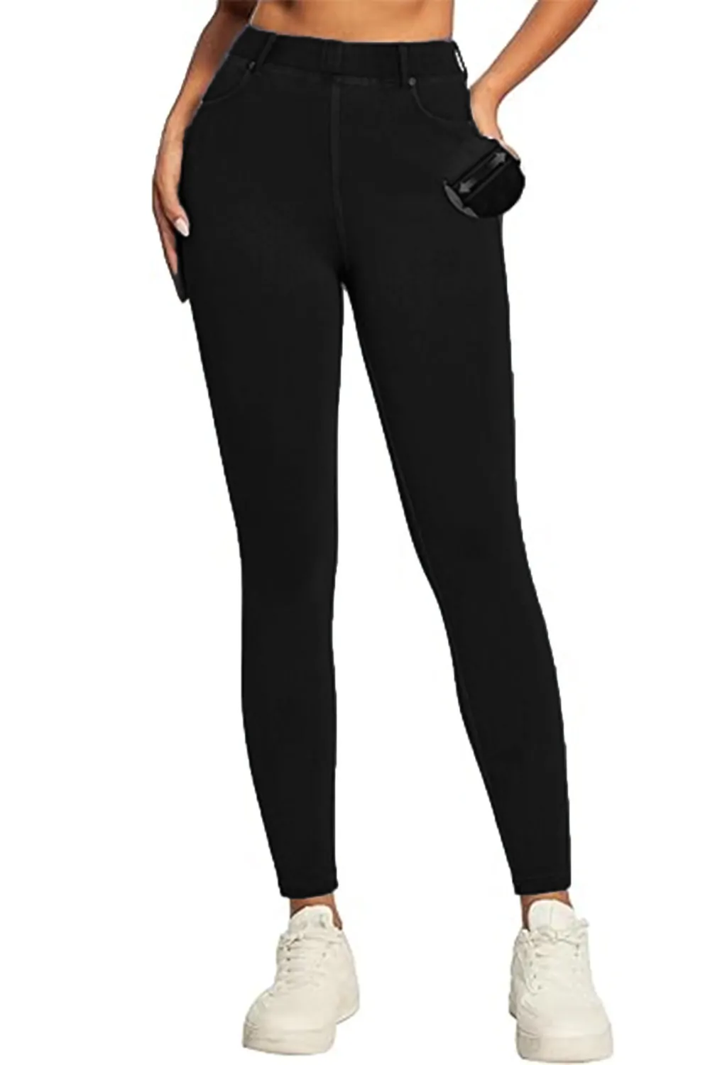 Дамски клин-дънки find  Amazon Essentials 0165381 90-50  Jeggings  Висока талия  Памук  XS  Черен