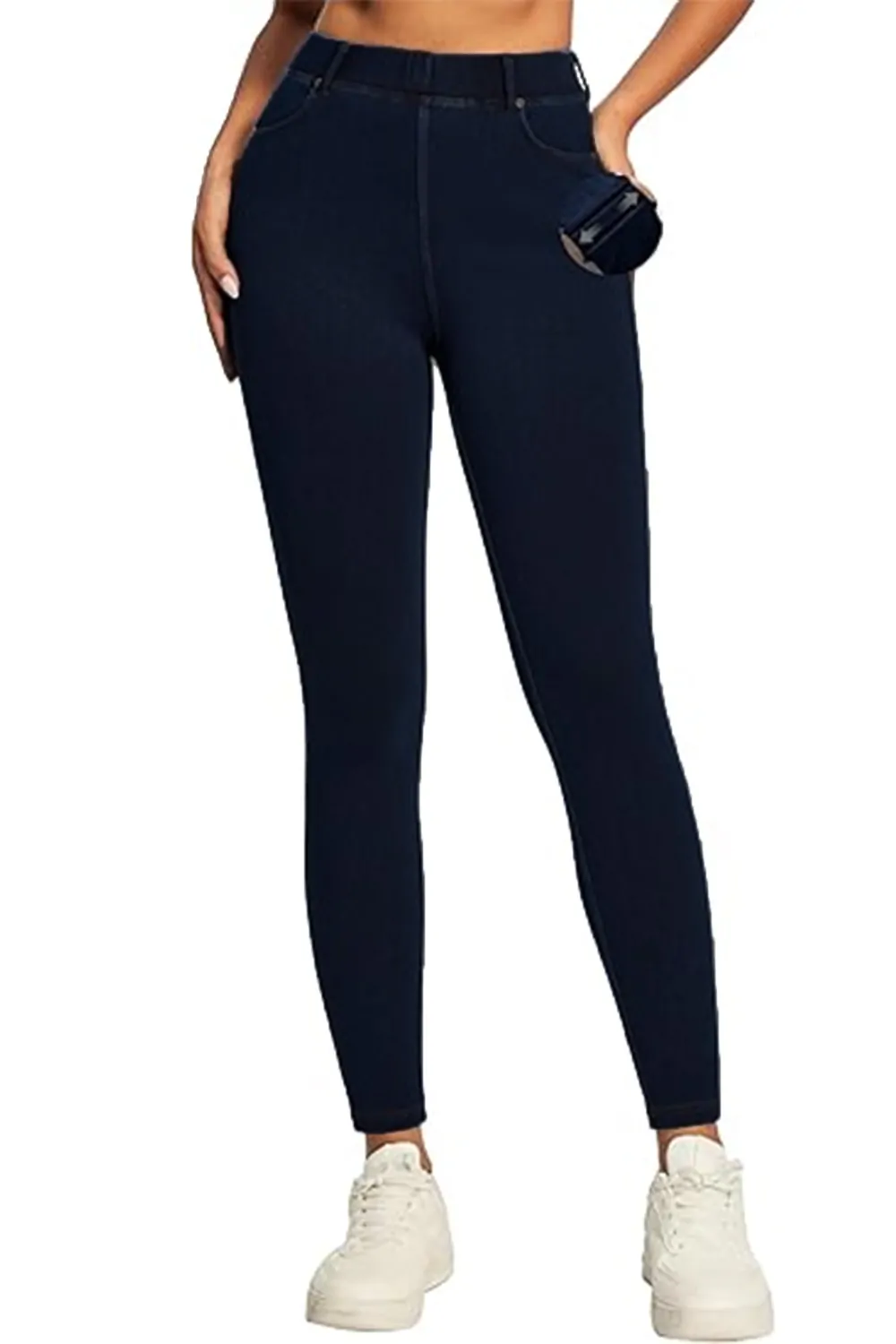 Дамски клин-дънки find  Amazon Essentials 0165640 90-49  Jeggings  Висока талия  Памук  2XL  Тъмносин