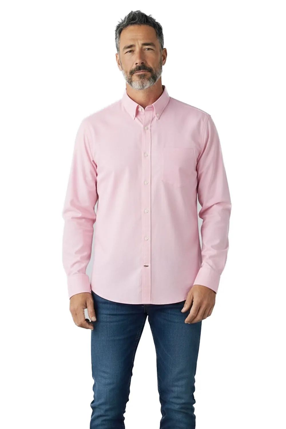 Мъжка риза Goodthreads 8986490 16037-ROC-7  Buttoned Down  Стандартна кройка  Памук  М  Розов