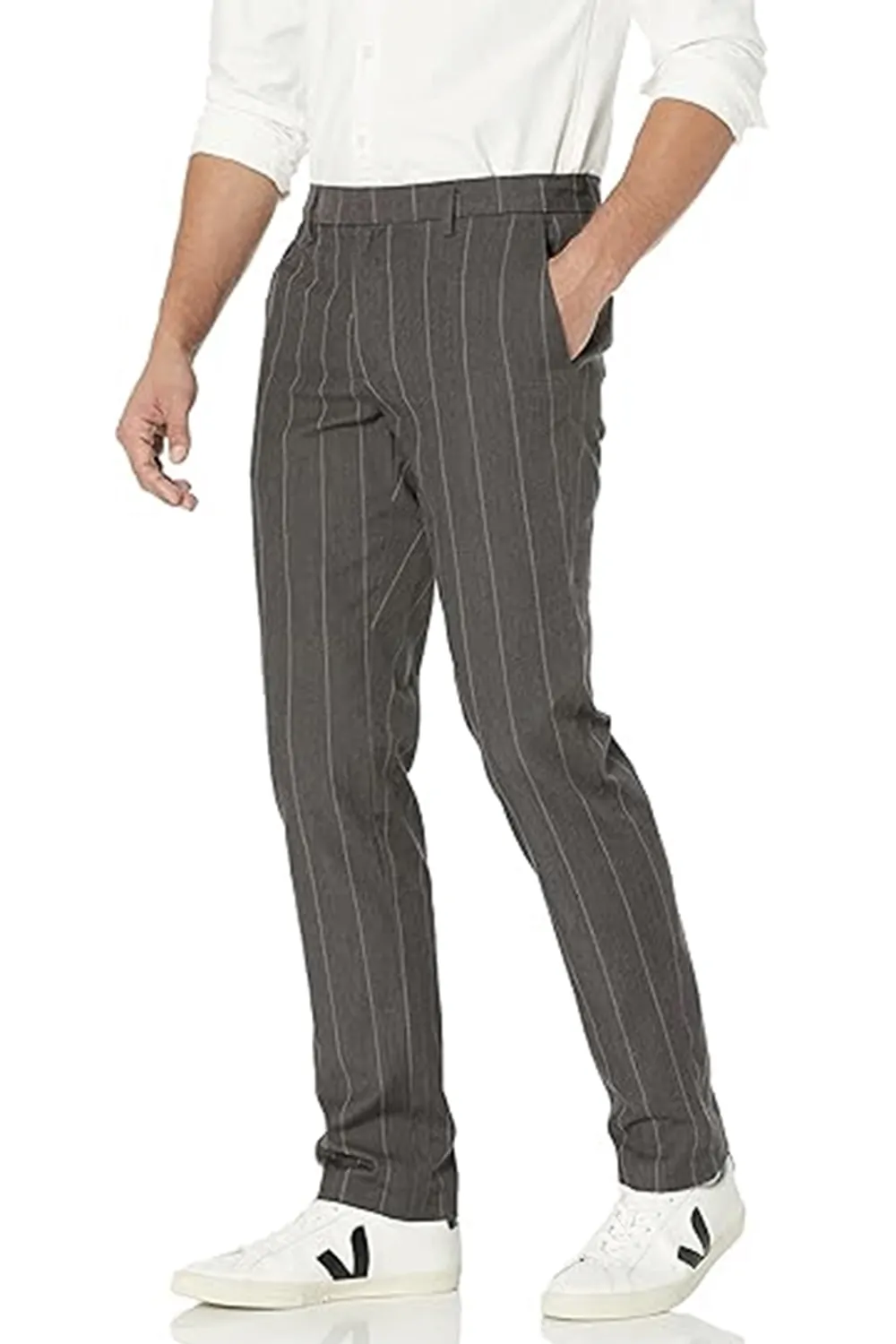 Мъжки панталон Goodthreads Е-8094423 16037-ROC-10  Slim-Fit Modern Comfort Stretch Chino  Памук  W35-L30  Тъмносив