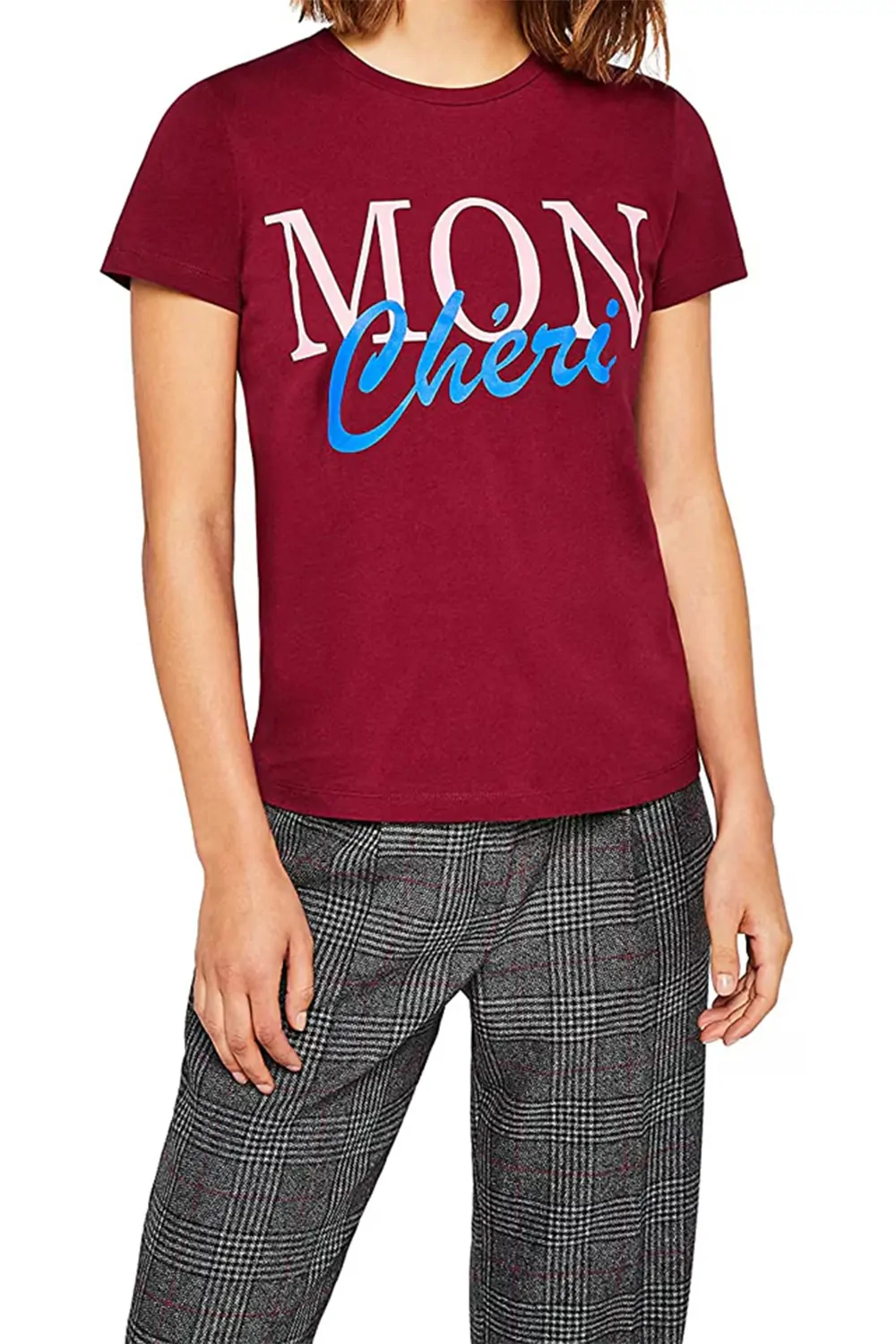Дамска тениска Find Mon Cheri 1921-262 10-62  Къс ръкав  Памук  S  Бордо