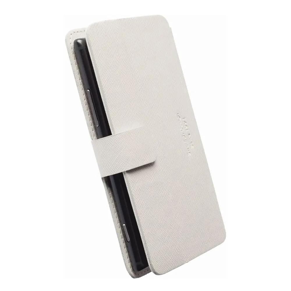 Калъф за телефон Krusell Malm ouml   0760924 10-82  3XL  Flip wallet дизайн  Еко кожа  за Sony XPERIA X Compact  Samsung Galaxy A3 (2016)  iPhone 7  71 x 139 x 12 мм  Бял