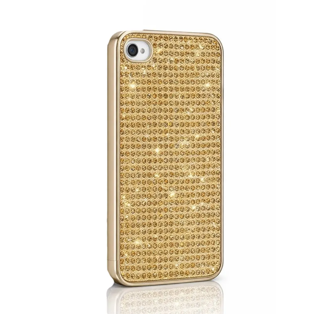 Кейс ICover за iPhone 4 4s 5003634 10-82  Swarovski кристали  Защита от надрасквания и прах  Включен скрийн протектор  Златист