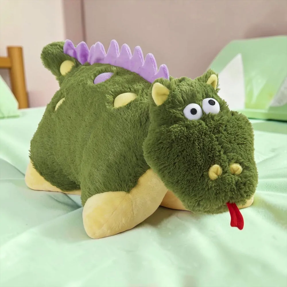 Плюшена играчка-възглавница Chippo 21-199-54 1-109  Дракон  Мек плюш  50 х 20 см  Зелен