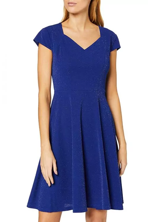 Дамска рокля Find Oliceydress AZ14125-2392073  С блестящи елементи  V-деколте  Син  S