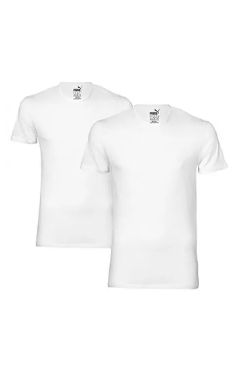 Комплект мъжки тениски Puma TNK-PUMA-OBL-2PK-M-WT-XL  2 Pack  Обло деколте  Бял  XL