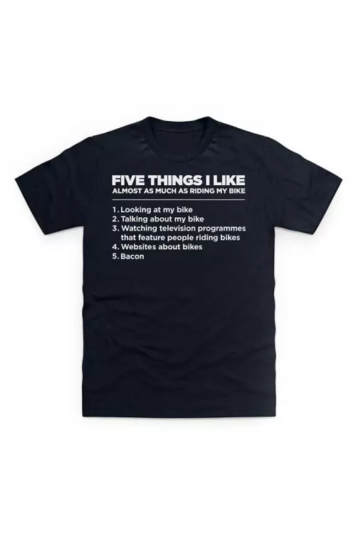 Мъжка тениска JUP Five Things I Like as Much as My Bike TSHRT-5THNG-BIKE-M-BK-L  Черен  L