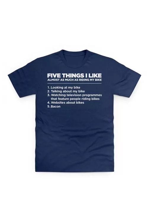 Мъжка тениска JUP Five Things I Like as Much as My Bike TSHRT-5THNG-BIKE-M-DBL-2XL  Тъмносин  2XL
