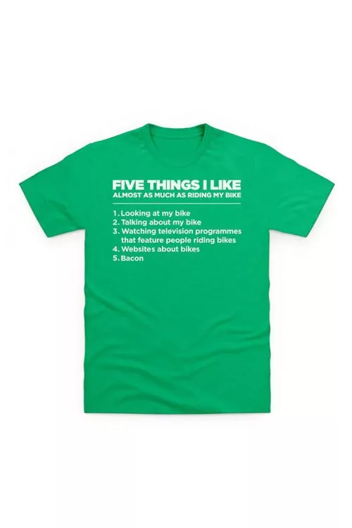 Мъжка тениска JUP Five Things I Like as Much as My Bike TSHRT-5THNG-BIKE-M-GN-M  Зелен  M