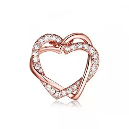 Висулка сърце Crystal Jewelry 16252156-11-26-718  Двойно преплетено сърце  Розово злато
