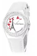 Дамски часовник So charm Paris MF318 16758493-11-26-399, Естествена кожа, Анимиран, С кристали Swarovski Elements, Бял_0