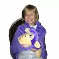 Одеало Cuddle Uppets 856038, Плюшено одеало Маймуна, играчка и одеало 2 в 1, 100x70cm, Лилав_0