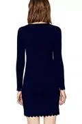 Дамска рокля edc by Esprit Е-183636364 10-50, С дълги ръкави, Памук, Тъмносин, XS_2