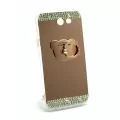 Силиконов кейс Uposao 209963887 10-449,  За Samsung Galaxy J7 2017, Кристално огледално покритие, Мече пръстен, Розов_0