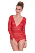 Секси боди Seven Til Midnight 277871 1-1-113, С дълъг ръкав, Червен, XL_0