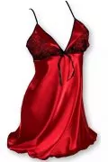 Секси нощница JUP Ariana 16492319 10-3, Дантелен детайл, Червен, M_0