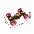 Кола Chippo Cobo Snake Drift Car 188815, Кобо Снейк Дрифт С двоен дистанционен контрол, Въртяща се,  Трансформираща се конструкция, Свети, 27cm, Червен_1