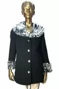 Дамско палто JUP #8594000 10-204, Вълна, Кашмир и Еко кожа, Черен, M-L/40-42_0