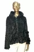 Дамско палто New Look Тa Rose 8584613 10-204, С качулка, Еко кожа, Черен, XL/46_0