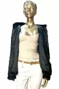 Дамско палто New Look Тa Rose 8584613 10-204, С качулка, Еко кожа, Черен, XL/46_3