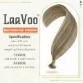 Екстеншъни за коса LaaVoo 9501064 8865-23, Естествен косъм, С нано пръстен, 50 cm, 50 броя, Светлокафяв с платинено рус_3